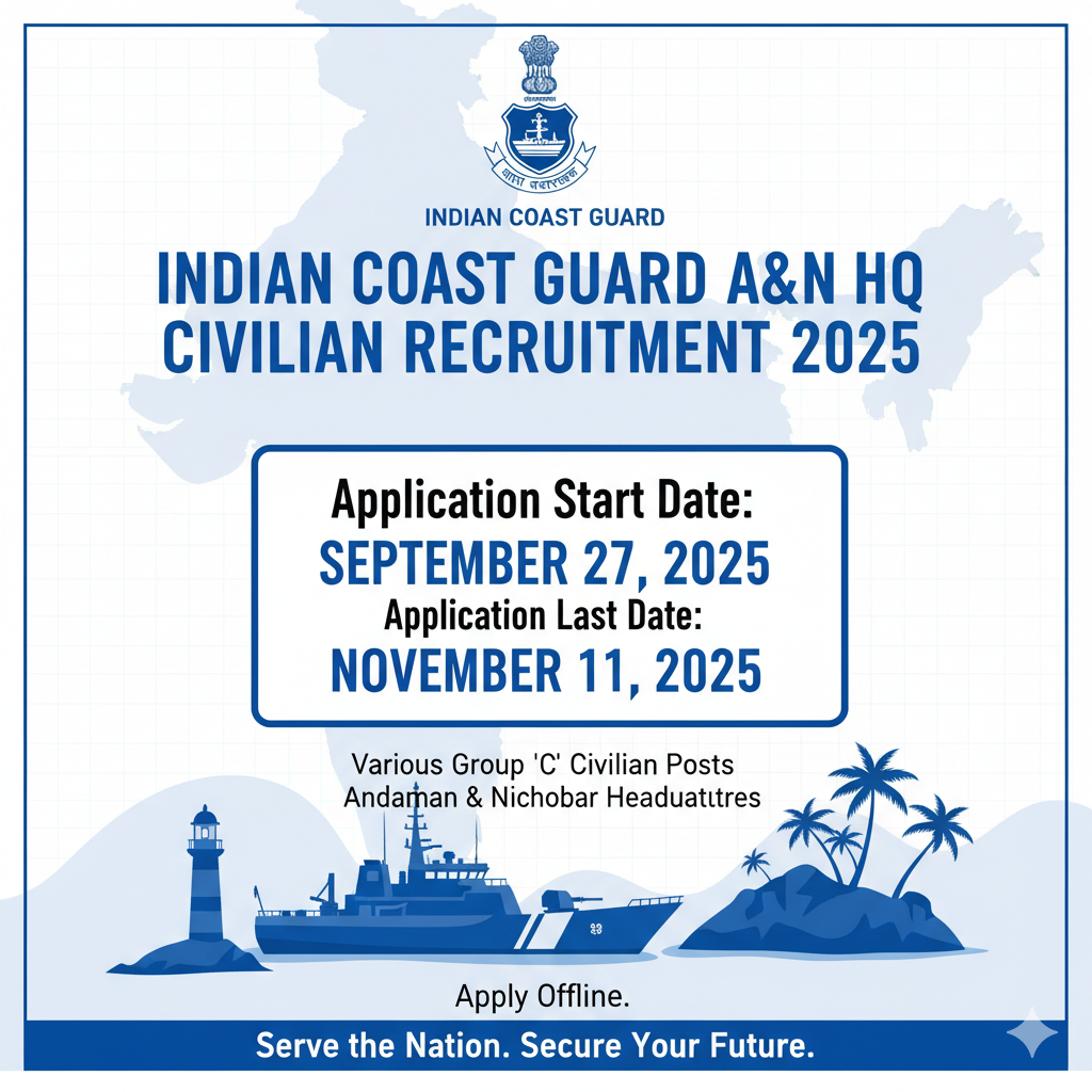 Indian Coast Guard A&N HQ Civilian Recruitment 2025