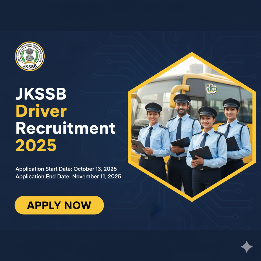 JKSSB Driver Recruitment 2025 notification,