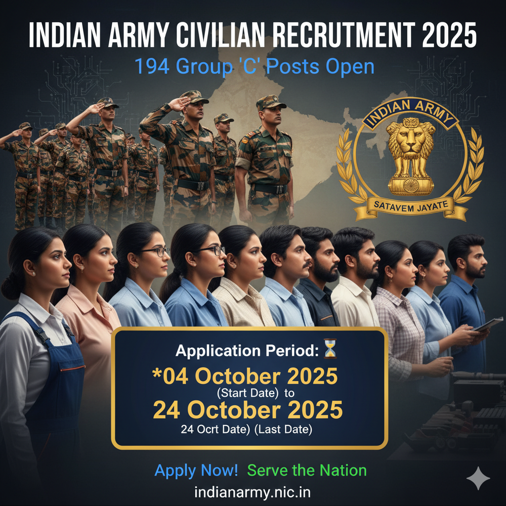 Indian Army Civilian Recruitment 2025: