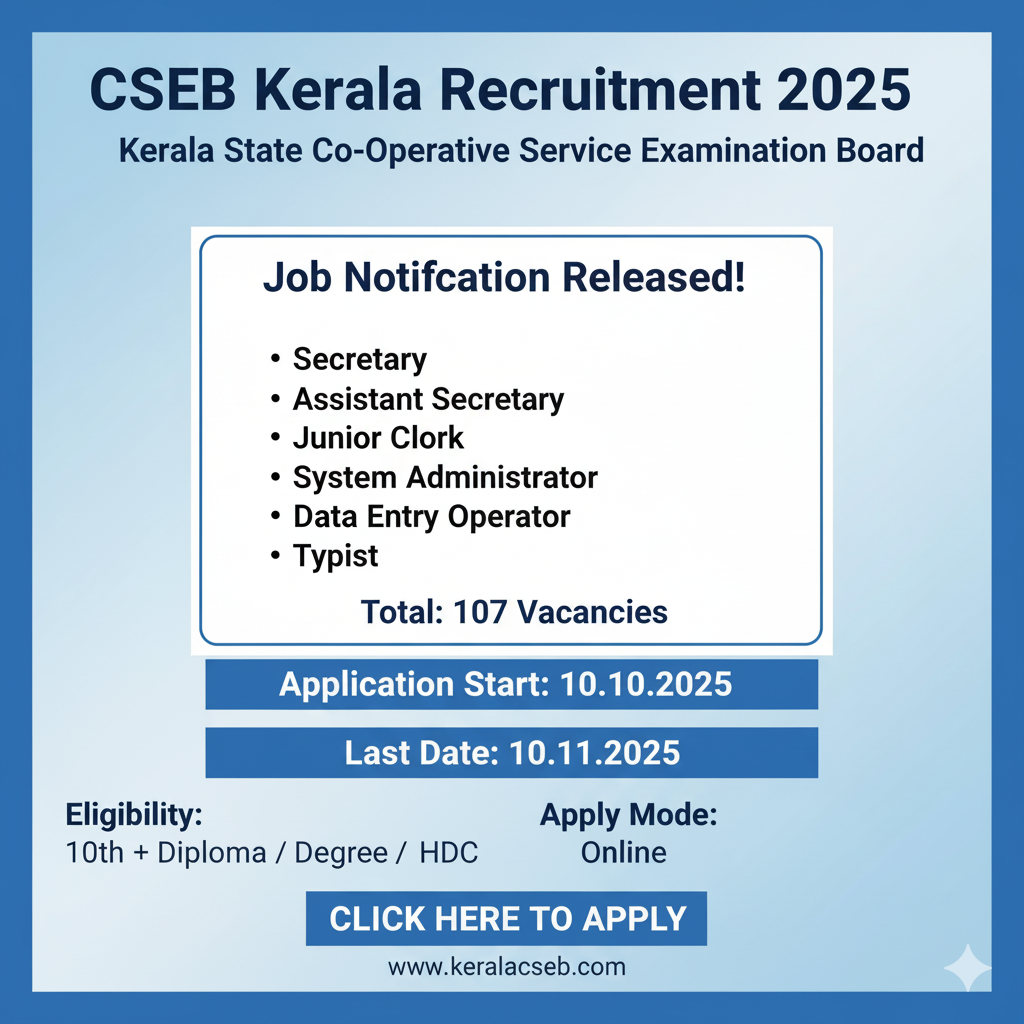 CSEB Kerala Recruitment 2025