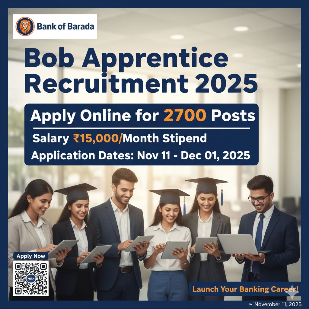 the Bank of Baroda (BoB) Apprentice Recruitment 2025