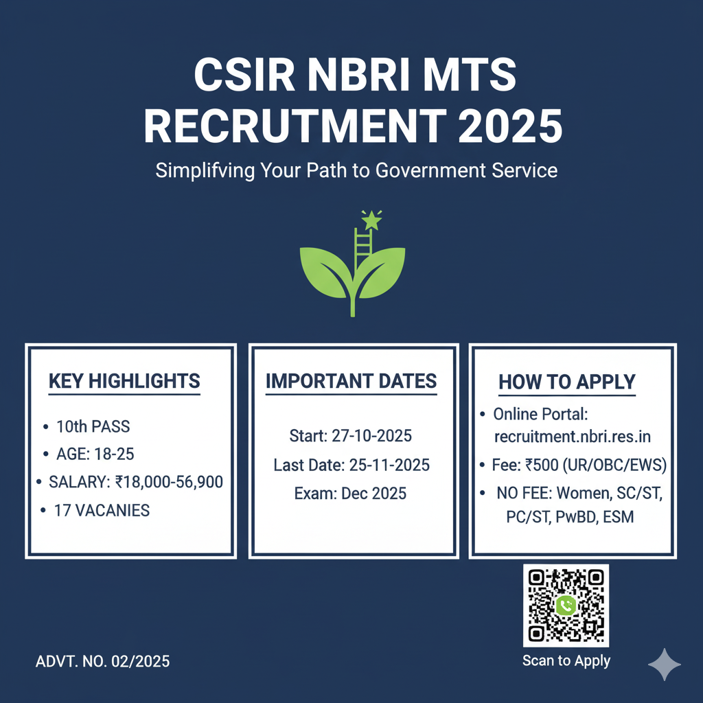 CSIR NBRI MTS Recruitment 2025