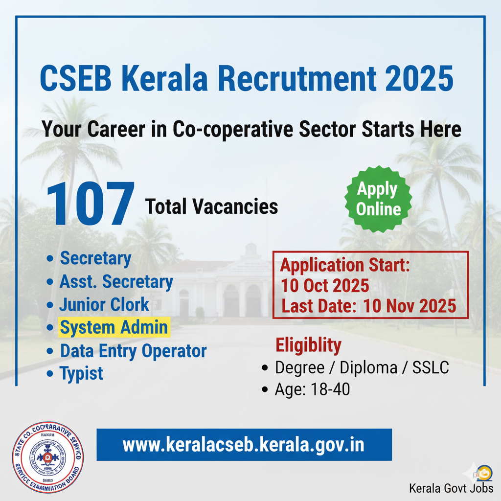 the CSEB Kerala Recruitment 2025