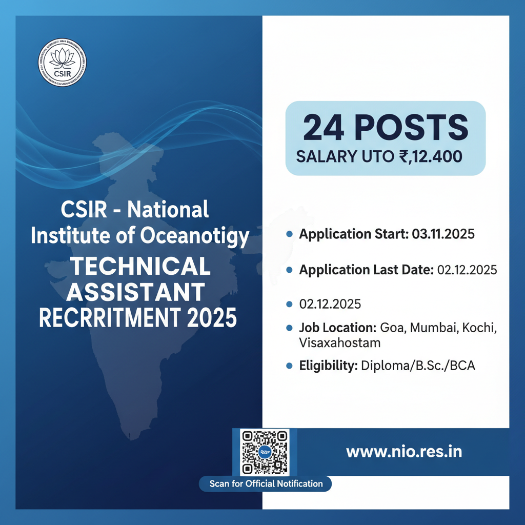 CSIR NIO Technical Assistant Recruitment 2025
