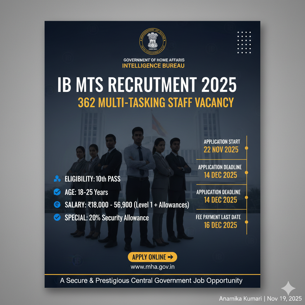 IB MTS Recruitment 2025