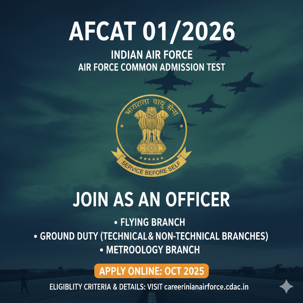 AFCAT 01/2026 recruitment